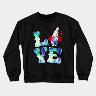 Valentines Gnomes Tie Dye Love Valentines Gnomes Heart Crewneck Sweatshirt